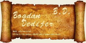 Bogdan Dedijer vizit kartica